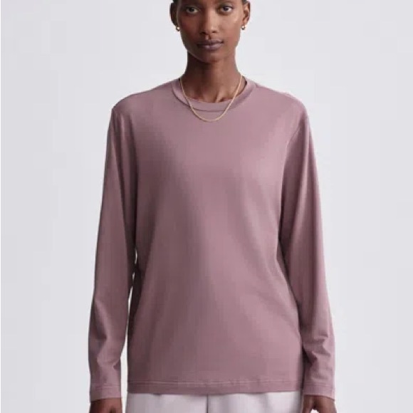 Varley Tops - Varley Mauve Boyfriend Long Sleeve Shirt Top EUC Size Small